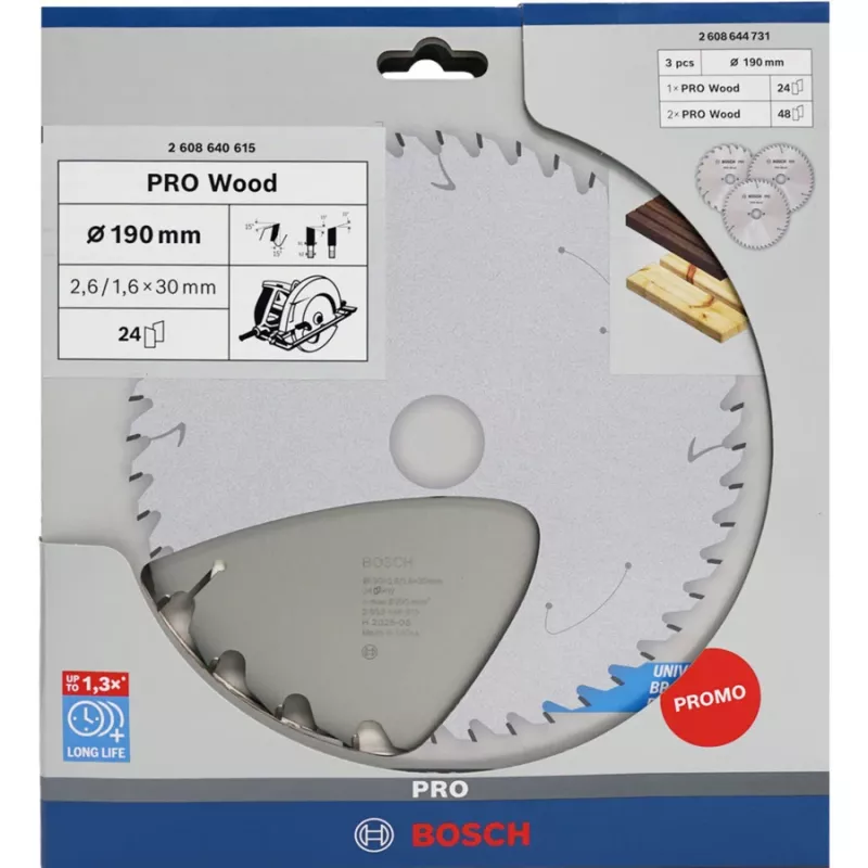 BOSCH Power Tools PRO lama circolare per legno 190 mm (confezione convenienza da 3)