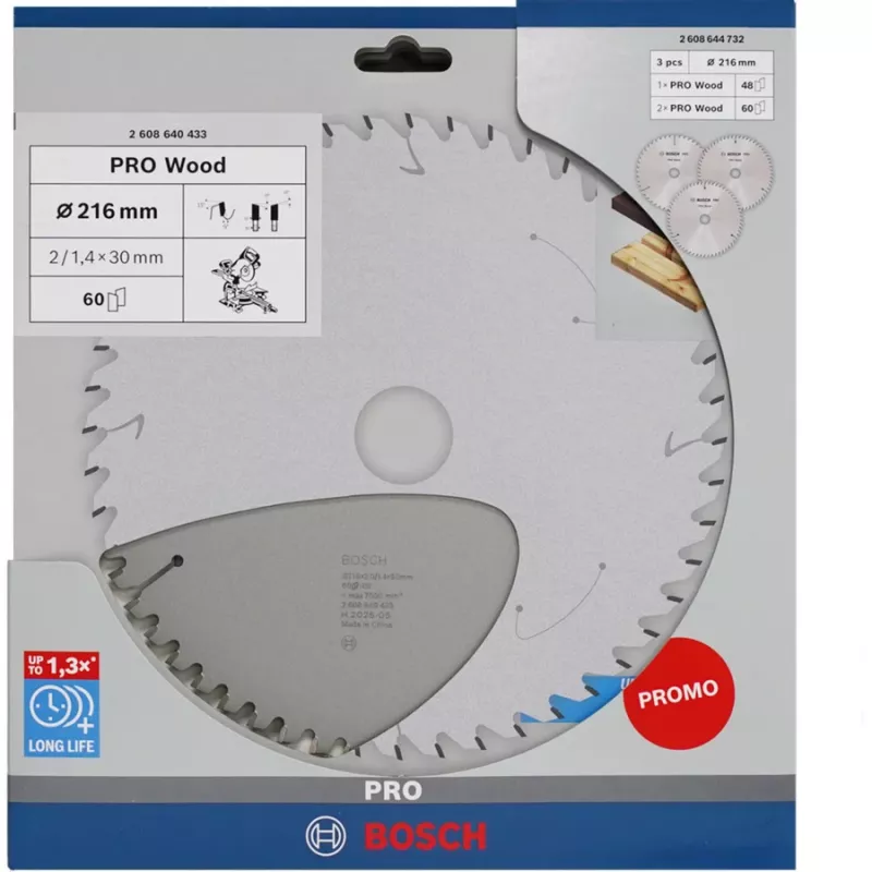 BOSCH POWERTOOLS PRO Wood lama circolare 216 mm (confezione promozionale da 3)