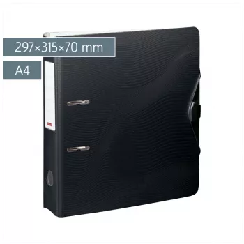 BRUNNEN WAVE raccoglitore a leva Onyx Black plastica 7,0 cm DIN A4