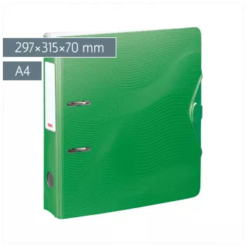 BRUNNEN WAVE raccoglitore con leva e coperchio verde plastica 7,0 cm DIN A4