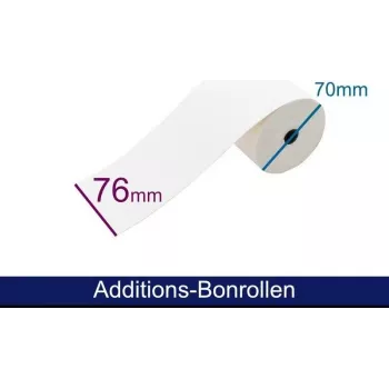 ARTDEV rotolo di carta autocopiante a 2 strati 76mm x 25m bianco/giallo per stampanti ad aghi