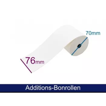 ARTDEV rotolo di carta autocopiante a 2 strati 76mm x 25m bianco/giallo per stampanti ad aghi