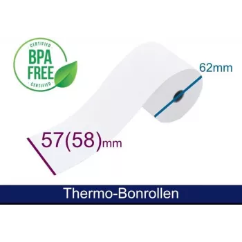 ARTDEV rotolo termico - 57x58x12 mm, 50 m, bianco
