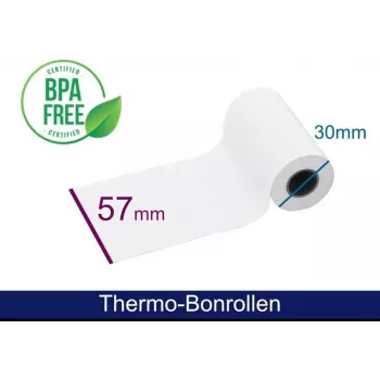 ARTDEV rotolo termico - 57x30x12 mm B/D max./K con testo addebito diretto bianco 9m