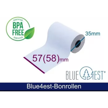 ARTDEV rotolo termico - 57x35x12 mm B/D max./K bianco 14m Blue4est Blue Eco Paper con