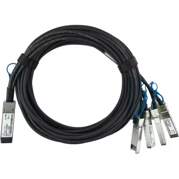 BlueOptics MikroTik XQ+BC0002-XS+ compatibile BlueLAN cavo breakout Direct Attach (DAC) - passivo 100 Gigabit su 4x25 Gigabit twinaxial in rame, QSFP28 su 4x SFP28, 0,5 m
