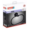 Tesa MOON BLACK anello portasciugamani montaggio adesivo metallo verniciato a polvere nero opaco