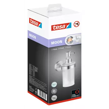 Tesa MOON dispenser sapone 200 ml effetto acciaio inox vetro