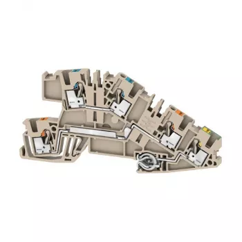 Weidmüller AITB 2.5 BB N-L-PE morsetto per guida DIN da installazione, 3 poli, connessione a vite, 2,5 mm², guida DIN, beige scuro