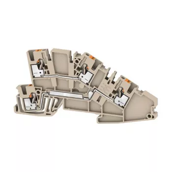 Weidmüller AITB 2.5 L-L morsetto di installazione per guida DIN, connessione a vite, 4 connessioni, 500 V, 24 A, 2,5 mm², beige scuro