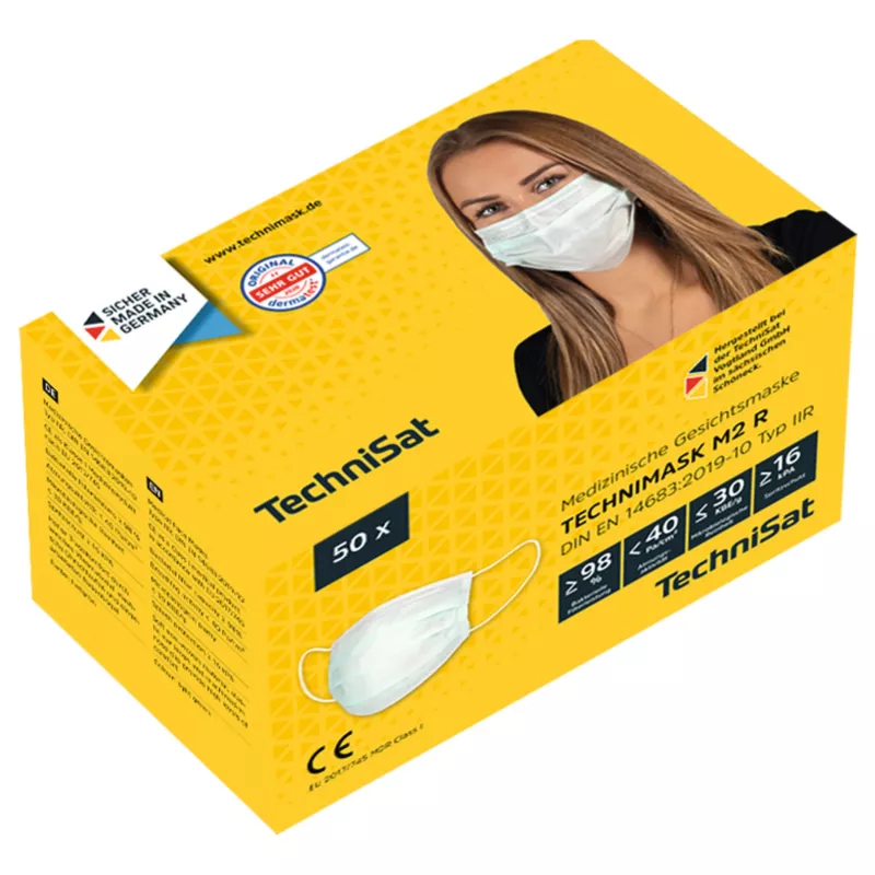 TECHNIMASK M2 R Mascherina facciale medicale Tipo IIR, confezione da 50, blu
