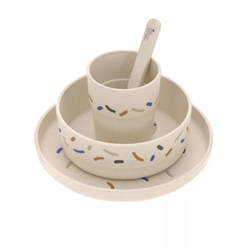 Lassig Little Mateys Set da tavola 5 pezzi Royal Blue - piatto, scodella, bicchiere, cucchiaio, forchetta