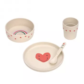 Lassig Happy Rascals Heart Lavender Set stoviglie per bambini 5 pezzi
