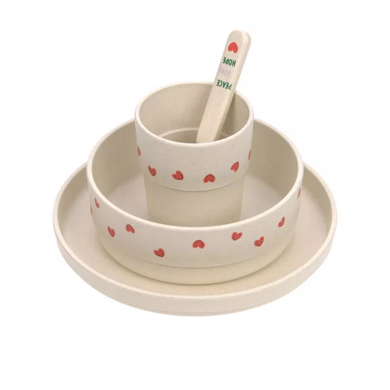 Lassig Happy Rascals Heart Lavender Set stoviglie per bambini 5 pezzi
