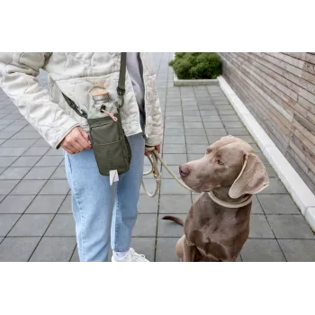 PALOPA 2 in 1 marsupio per snack per cani e portabottiglia Boudi Dark Olive