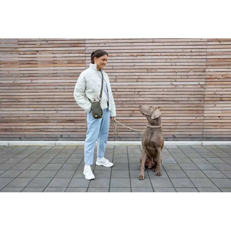PALOPA 2 in 1 marsupio per snack per cani e portabottiglia Boudi Dark Olive