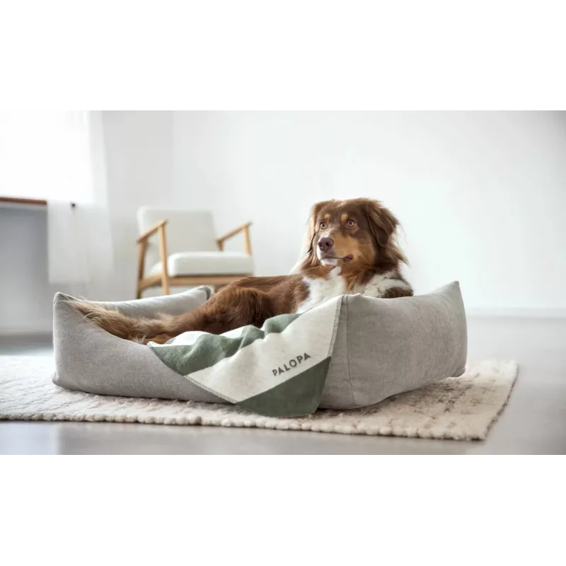 PALOPA Ida M coperta per cani a righe verde scuro