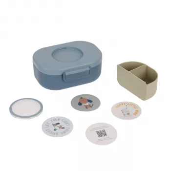 Lassig lunchbox Style & Snack con scomparti Pattern Party blu/verde