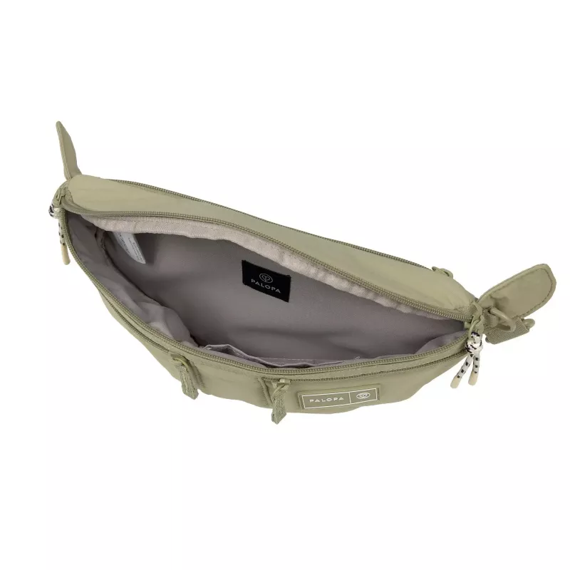 PALOPA Emma borsa con premietti per cani marsupio Crinkled Nylon Pale Olive