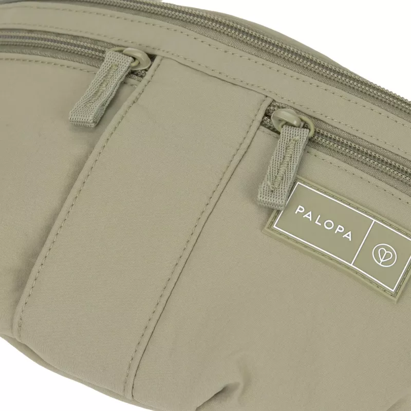 PALOPA Emma borsa con premietti per cani marsupio Crinkled Nylon Pale Olive