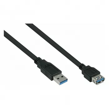 Kabelmeister Alcasa UK30P-ASA-010S cavo di prolunga USB 3.2 Gen 1, connettore maschio USB-A su connettore femmina USB-A, 1 m, nero