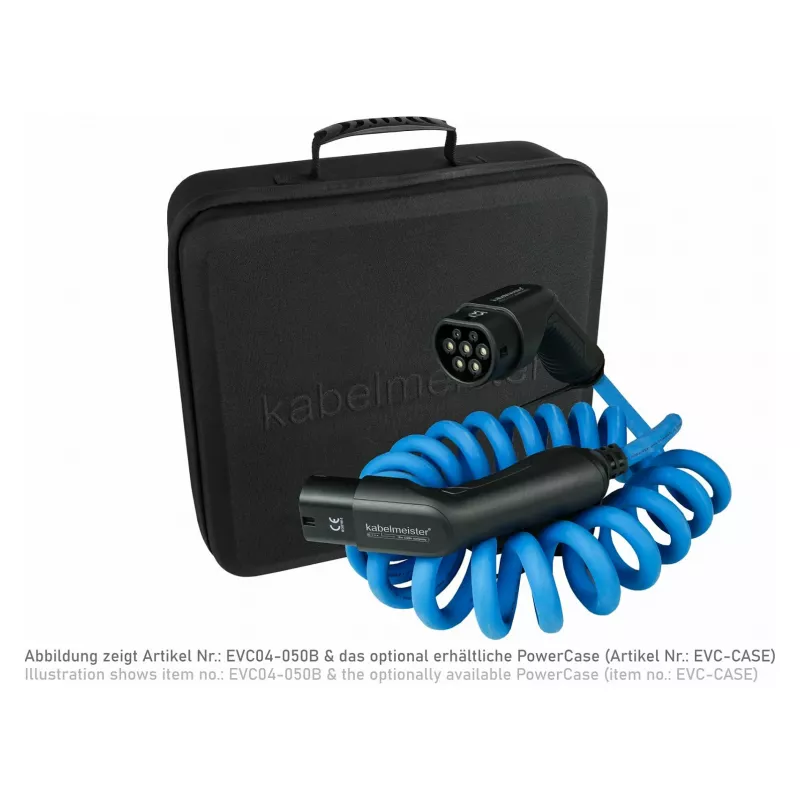 KABELMEISTER cavo di ricarica EV Mode 3 Type 2 11 kW 16 A trifase a spirale 5 m nero