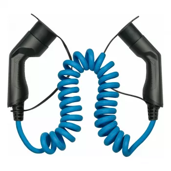 KABELMEISTER cavo di ricarica EV Mode 3 Type 2 11 kW 16 A trifase a spirale 5 m nero