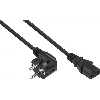 Cavo di alimentazione Kabelmeister connettore maschio Schuko 90° angolato a C13, nero, 1,8 m