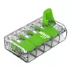 Connettore compatto WAGO 221-425 a 5 conduttori con leve, trasparente/arancione