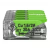 Connettore compatto WAGO 221-425 a 5 conduttori con leve, trasparente/arancione