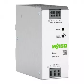 Alimentatore a commutazione primario WAGO 2587-2146 Base monofase 24V 10A 240W guida DIN