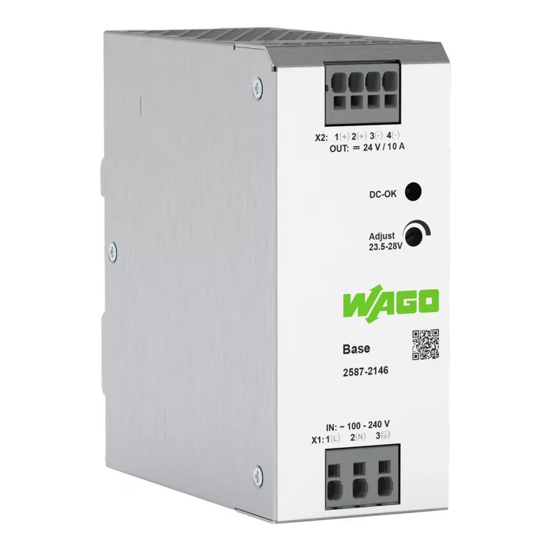 Alimentatore a commutazione primario WAGO 2587-2146 Base monofase 24V 10A 240W guida DIN