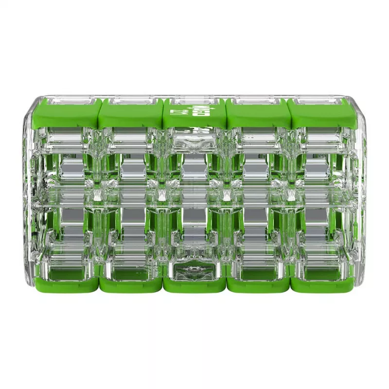 Connettore WAGO 221-430 COMPACT a 2 conduttori, 0,2-4 mm², 15 pezzi, Green Range