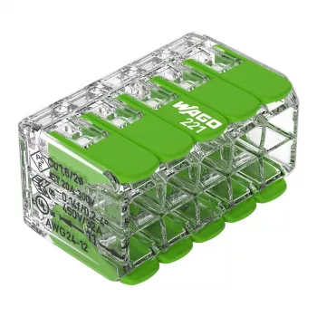 Connettore WAGO 221-430 COMPACT a 2 conduttori, 0,2-4 mm², 15 pezzi, Green Range