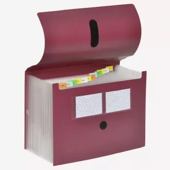 FolderSys Cartella a soffietto 12 scomparti rossa