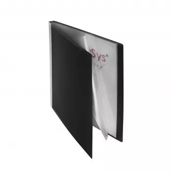 FolderSys Cartella con tasche A4 nera con 20 bustine