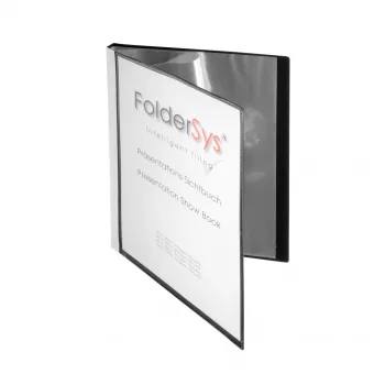 FolderSys Cartella con tasche A4 nera con 10 bustine