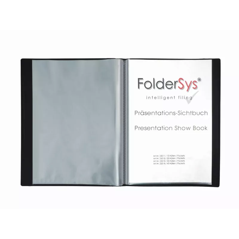 FolderSys Cartella con tasche A4 nera con 10 bustine
