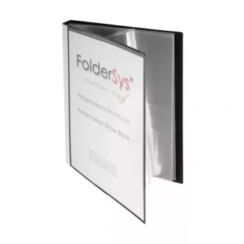 FolderSys Cartella con tasche A4 nera con 30 tasche