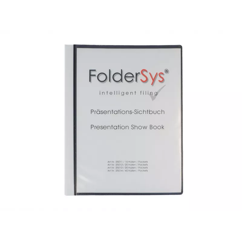 FolderSys Cartella con tasche A4 nera con 30 tasche