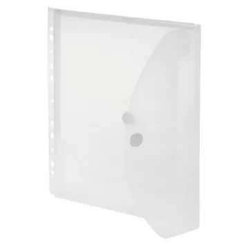 FolderSys buste portadocumenti espandibili A4 trasparenti con margine di archiviazione e soffietto 20 mm, confezione da 10
