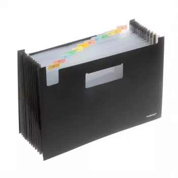 FolderSys cartella a soffietto 12 scomparti nero