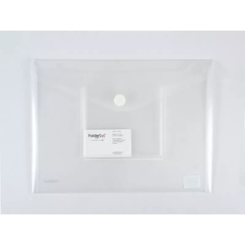 FolderSys A4 tasca trasparente orizzontale con tasca per CD/Jewel Case, trasparente, confezione da 10