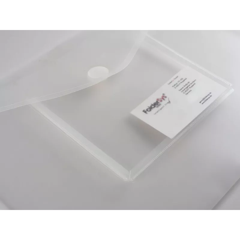 FolderSys A4 tasca trasparente orizzontale con tasca per CD/Jewel Case, trasparente, confezione da 10