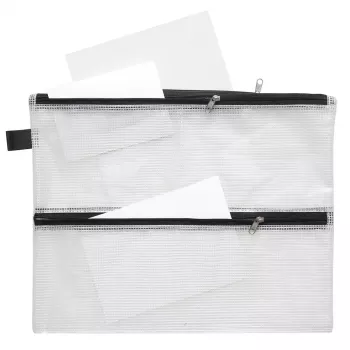 FolderSys A4 pochette con zip busta portadocumenti trasparente