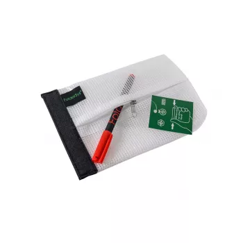 FolderSys SnapBag DIN A6 cartella portadocumenti chiara trasparente senza PVC con cucitura nera