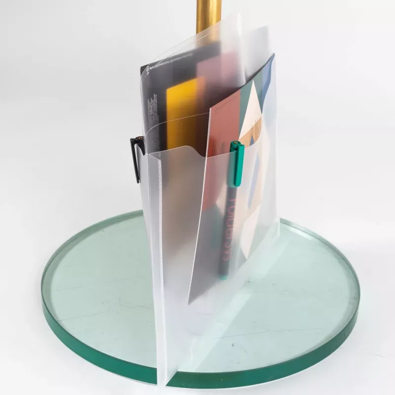 FolderSys Tasca portadocumenti Double View A5 orizzontale con chiusura a velcro incolore opaca