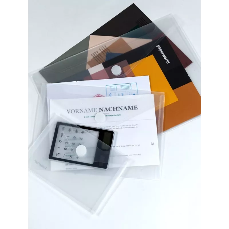 FolderSys Tasca portadocumenti Double View A5 orizzontale con chiusura a velcro incolore opaca