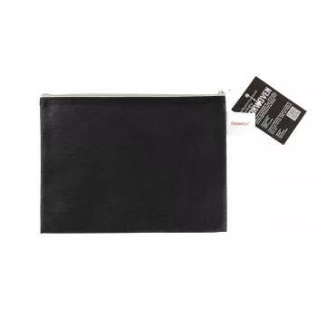 FolderSys Pochette con zip A5 nero opaco in PP non tessuto 190 x 255 mm