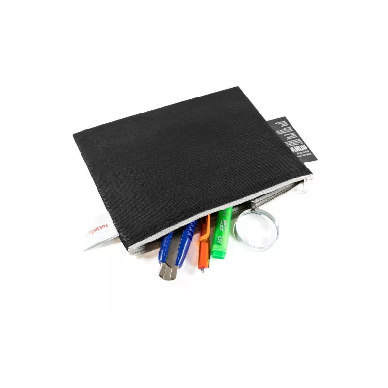 FolderSys Pochette con zip A5 nero opaco in PP non tessuto 190 x 255 mm